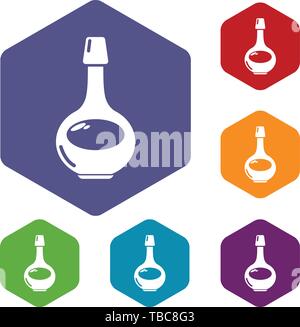 Cognac icons vector hexahedron Stock Vector