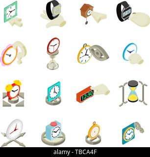Period icons set, isometric style Stock Vector