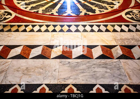 Siena Italy - October 25, 2018: Old marble mosaic floor in Siena Cathedral Stock Photo