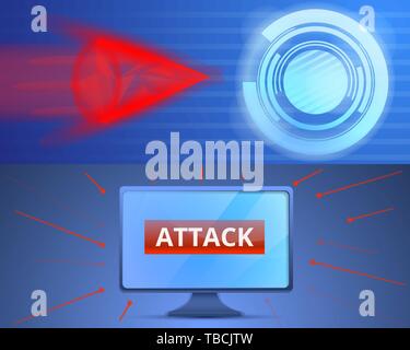 Cyber attack banner set. Cartoon illustration of cyber attack vector banner set for web design