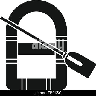 Rubber boat icon. Simple illustration of rubber boat vector icon for web design isolated on white background Stock Vector