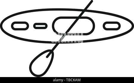 Top view kayak icon. Outline top view kayak vector icon for web design isolated on white background Stock Vector