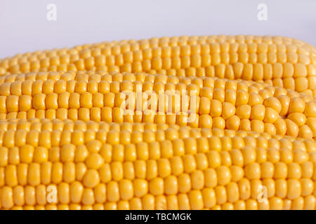 Corncobs lying side by side. Close up image Stock Photo