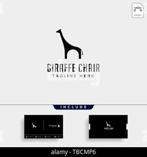 chair giraffe logo design vector icon illustration icon element isolated Stock Vector