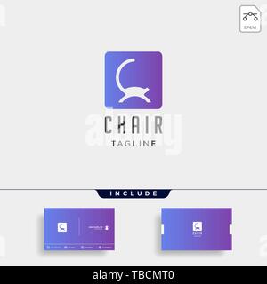 chair logo design vector icon illustration icon element isolated Stock Vector