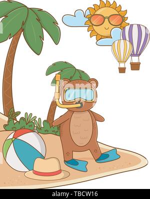 Beach Ball Cartoon Vector Illustration. Beach Ballon For Holidays
