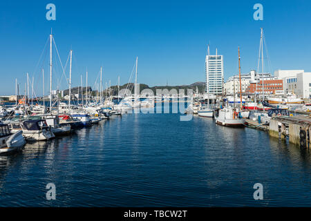 BODO, NORWAY - MAY 22, 2019: View of the marina and sailing boats. Yacht port located in the port of Bodo. Nordland. Norway. Stock Photo