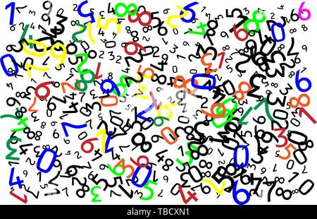 Abstract background with random colour numbers , vector image Stock Vector