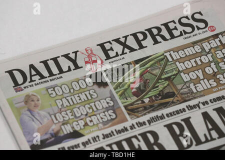 The Daily Express Masthead. Stock Photo