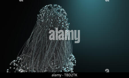 3d render Human figure made with lines Stock Photo - Alamy