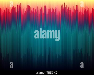 Glitch background. Image data distortion. Color abstract lines concept. Glitched vertical stripes. Gradient shapes design. Vector illustration. Stock Vector