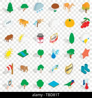 Tiger icons set, isometric style Stock Vector