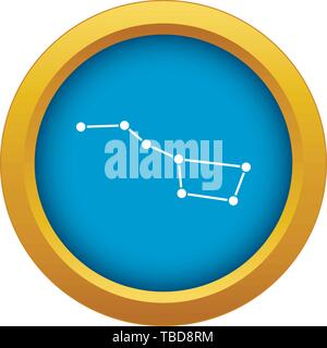 The Great Bear constellation icon blue vector isolated Stock Vector