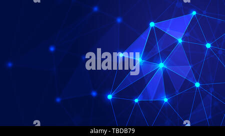 Point line link abstract network technology background Stock Photo