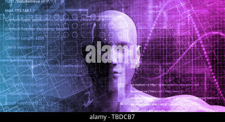 Binary Code and Data Background Online as Concept Stock Photo