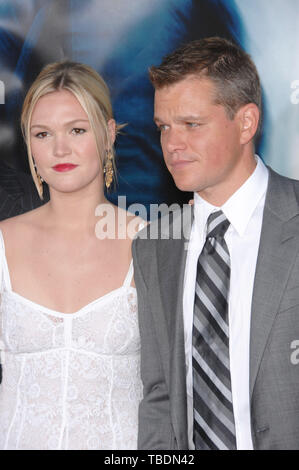 LOS ANGELES, CA. July 26, 2007: Matt Damon & Julia Stiles at the world premiere of their movie 'The Bourne Ultimatum' at the Arclight Theatre, Hollywood. © 2007 Paul Smith / Featureflash Stock Photo