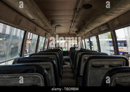 Rishikesh, Uttarakhand / India - 03 12 2019, Details of the inside of old bus Stock Photo
