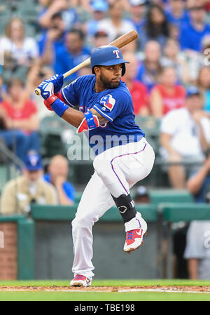 May 30, 2019: Texas Rangers second baseman Rougned Odor #12 enters the  dugout with his game face before an MLB game between the Kansas City Royals  and the Texas Rangers at Globe