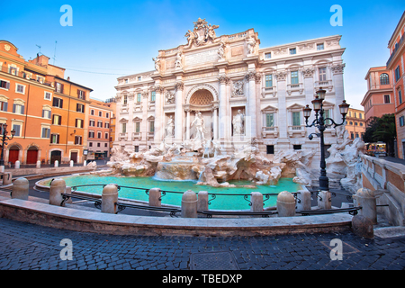 Majestic Trevi fountain in Rome street view, eternal city, capital of Italy Stock Photo