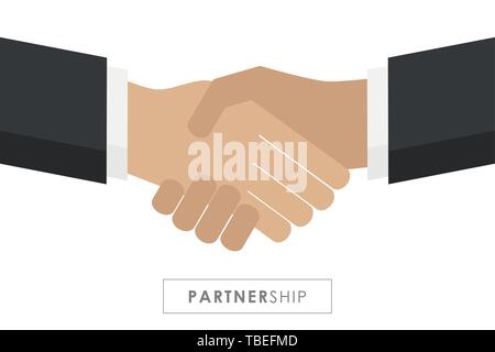 partnership between two businessmen handshake vector illustration EPS10 Stock Vector
