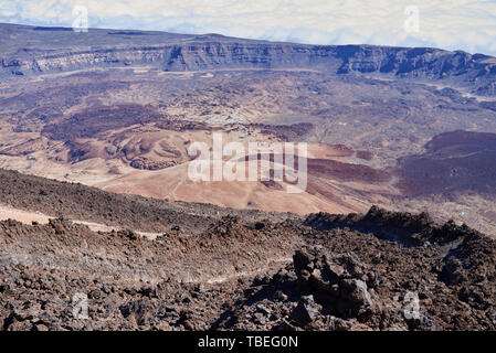 Big crater of the Teide volcano in Tenerife, Spain Stock Photo