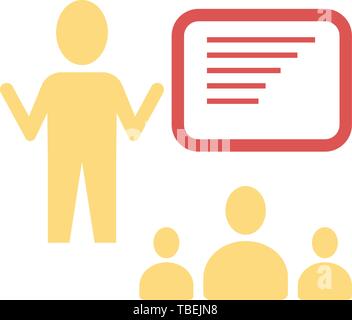 Teaching Icon - Teacher with student - vector illustration Stock Vector