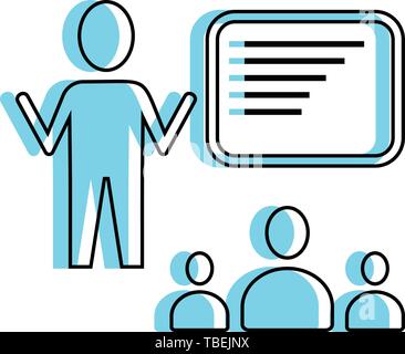 Teaching Icon - Teacher with student - vector illustration Stock Vector