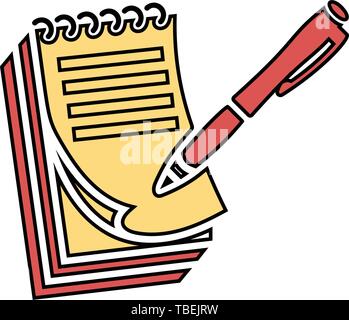 Pictograph of note icon - linear fill style vector Stock Vector