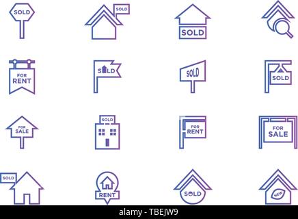 Real estate icons set - on a white background Stock Vector