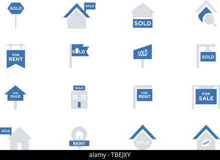 Real estate icons set - flat style vector Stock Vector