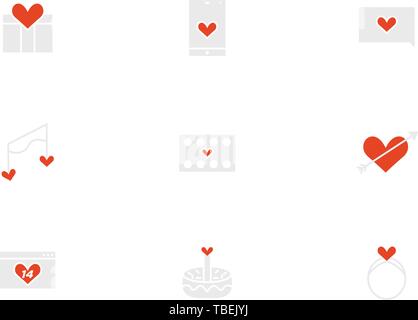 Premium set of heart flat icons. Simple pictogram pack - Valentine icons set Stock Vector