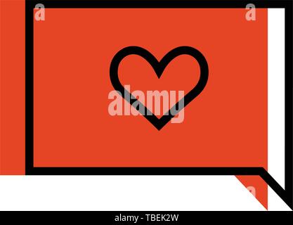 Message love icon - Valentine chatting love sign Stock Vector