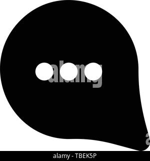 Chat bubble icon isolated vector - Glyph message icon - Black Stock Vector