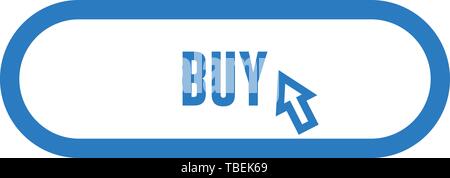 Linear buy button icon vector - blue Stock Vector