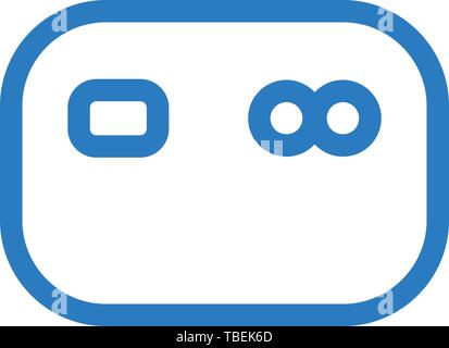 Shopping credit card icon vector - line art style icon - blue Stock Vector