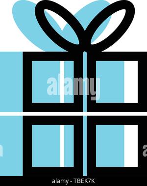 Delivery box - Gift box linear fill vector icon Stock Vector