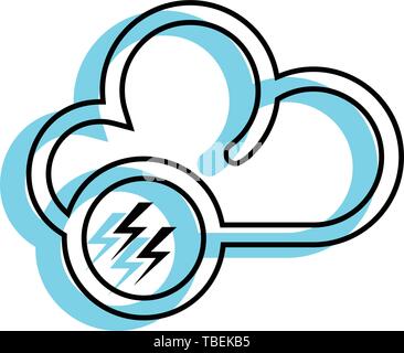 Cloud linear fill style icon - Vector Stock Vector