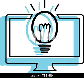 Digital ideas linear fill icon vector Stock Vector