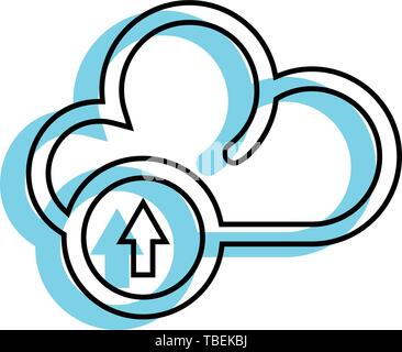 Cloud upload linear fill icon vector Stock Vector