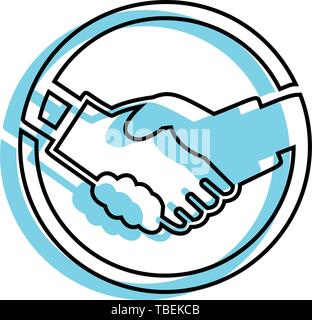 Handshake linear fill icon Stock Vector