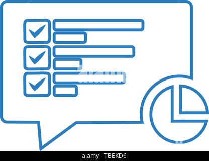 Business strategy document line art icon vector - blue Stock Vector