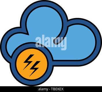 Cloud linear fill style icon - Vector Stock Vector
