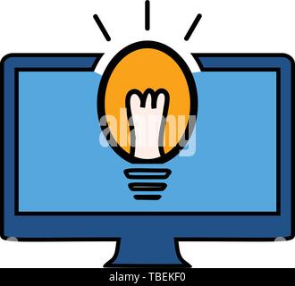 Digital ideas linear fill icon vector Stock Vector