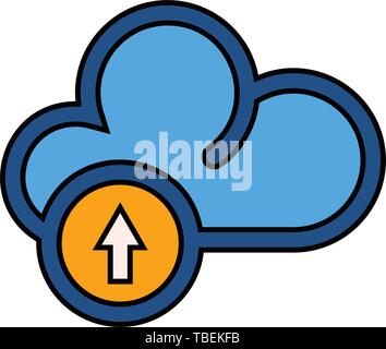Cloud upload linear fill icon vector Stock Vector