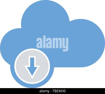 Cloud download flat icon vector Stock Vector