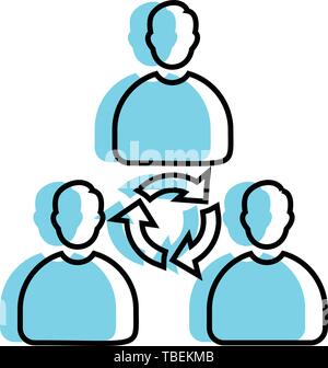 Teamwork of business people circle icon Stock Vector