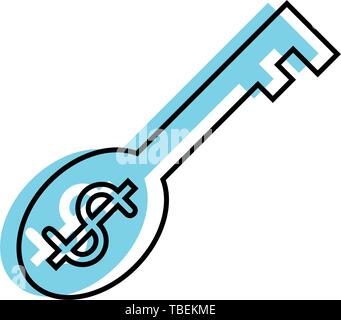 Finance security - Dollar key icon Stock Vector