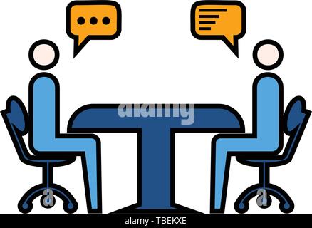 Businessman meeting icon - Consulting of business - Linear fill vector Stock Vector