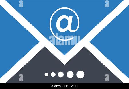 Send mail message or forward mail line art icon - Blue Stock Vector