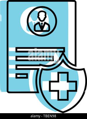 Health insurance icon vector. Insurance health document icon Stock ...
